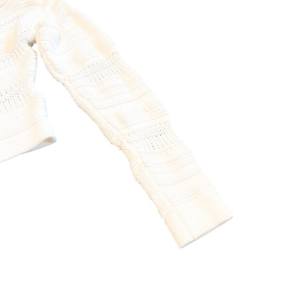 Helmut Lang Pullover Chunky Knit White Sweater Cropped Stretch Size Small Womens - Picture 5 of 12